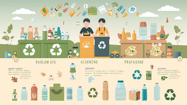 Recycling vs nonrecycling items infographic with environmental impact explanations