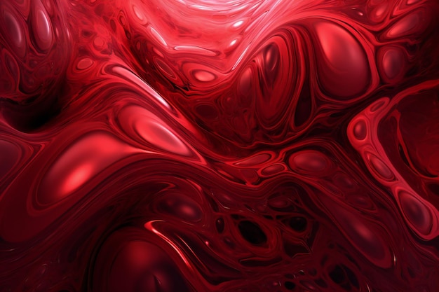 Red abstract background Digital fractal art