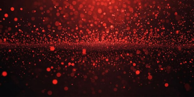 Photo red abstract background with glowing particles