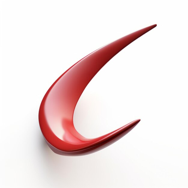 Red Abstract Bird Symbol Innovative 3d Boomerang Art