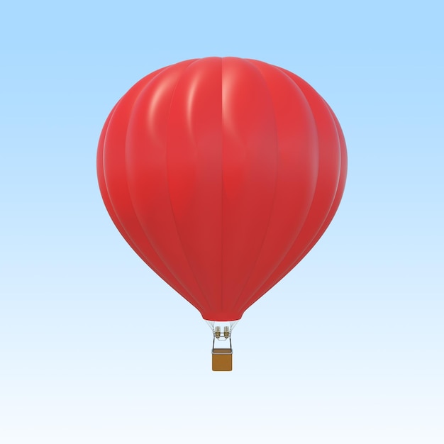 Red air ballon on sky background 3d illustration