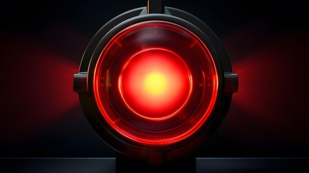 red alert lamp or warning indicator on black panel