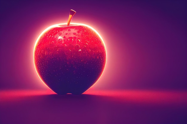 Red apple on a dark background