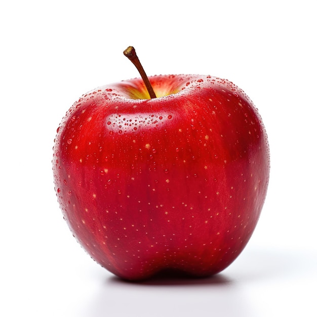 Red apple fruit on white background Generative AI