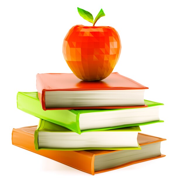 Red apple placed on book