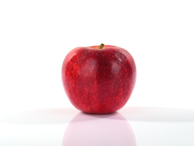 Red apple on white background