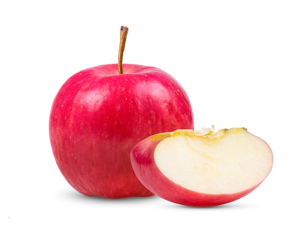 Red apple on white background