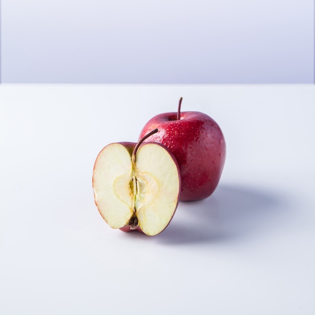 Red Apple on White Background