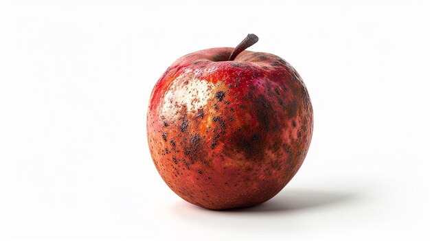 Photo a red apple with a black spot on it