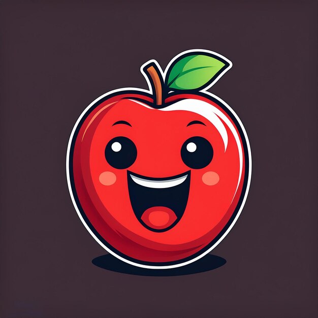 a red apple with a smile on its face