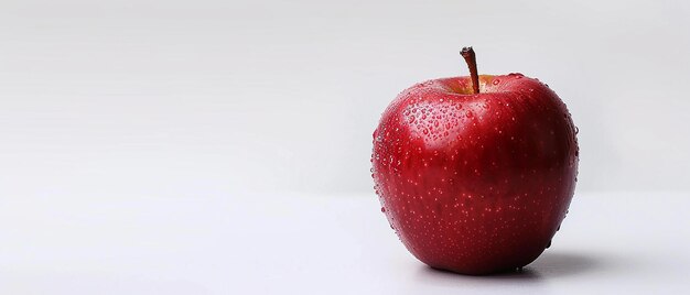 a red apple with water droplets on it