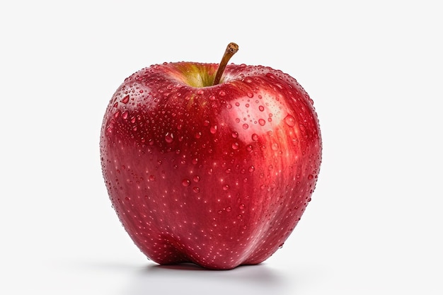 A red apple with water droplets on it