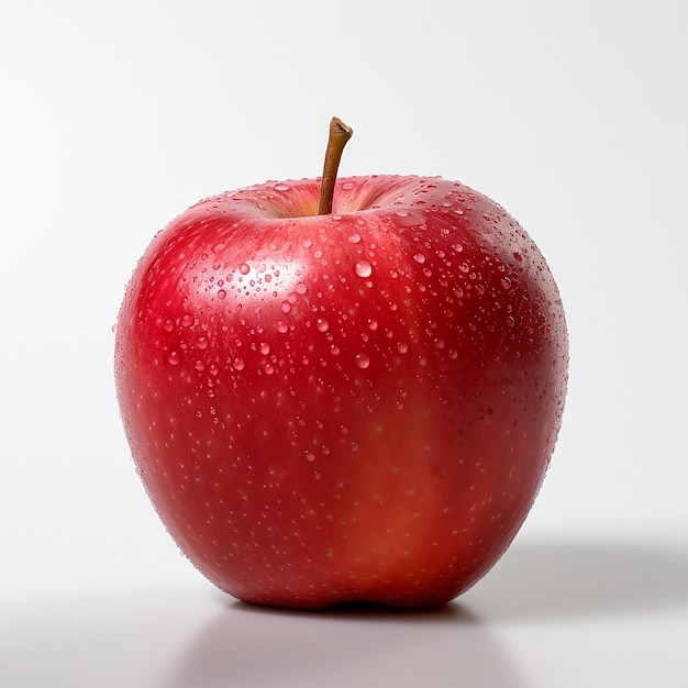 A red apple with water droplets on it