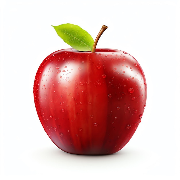 a red apple with water drops on it