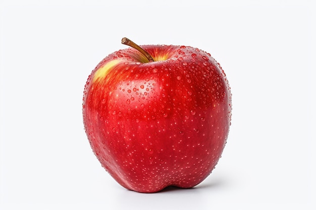 A red apple with the word apple on it