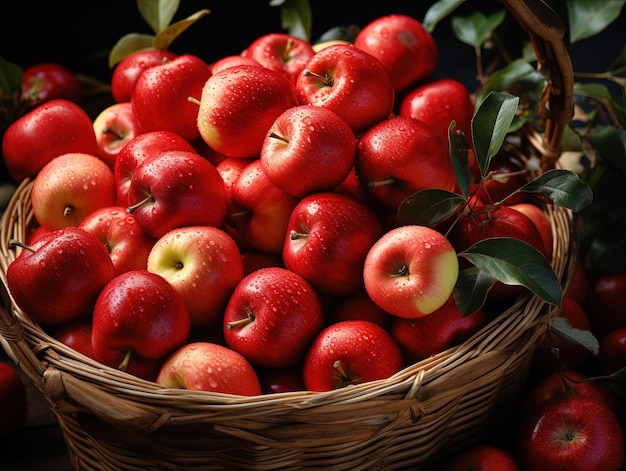 red apples in a basket Generative AI