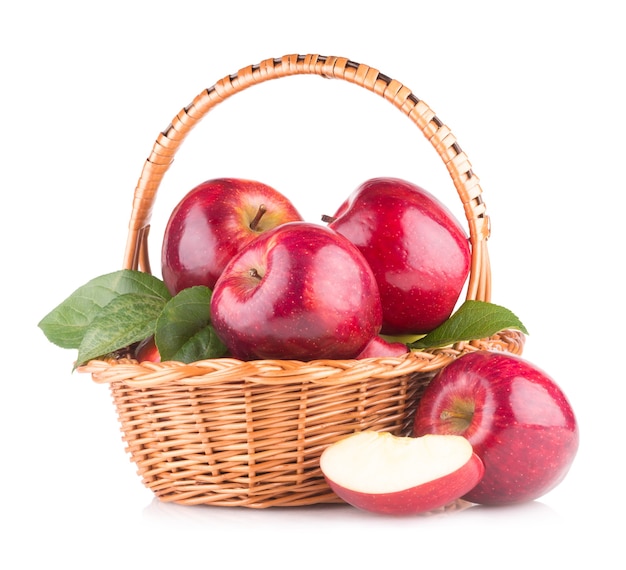 Red apples in a basket