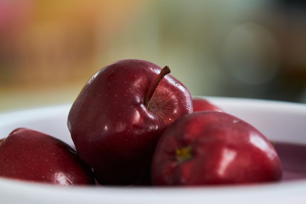 Red apples in a bowl