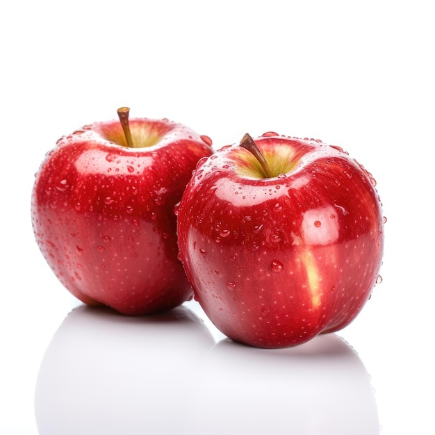 Red Apples isolated on white background generative AI