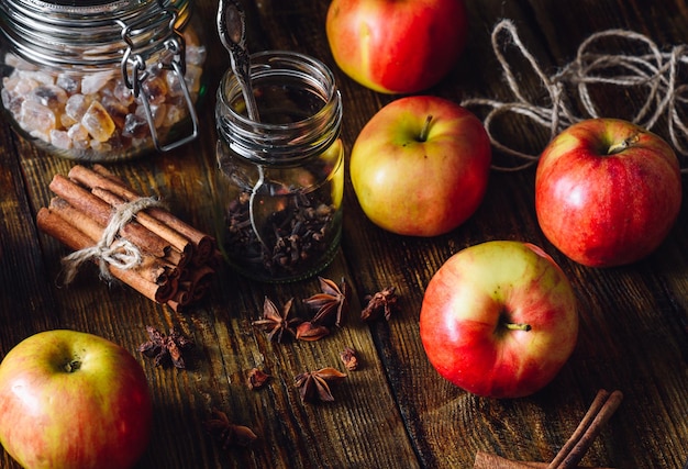 Red Apples with Different Spices