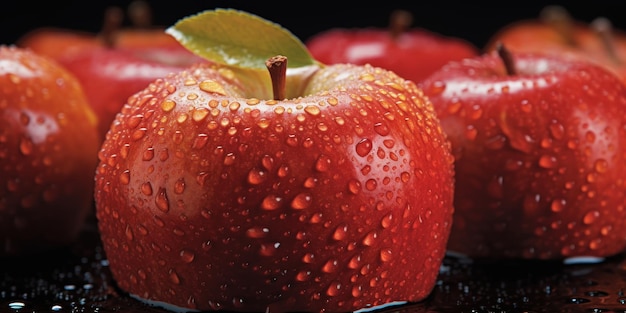 Red Apples with Water Droplets