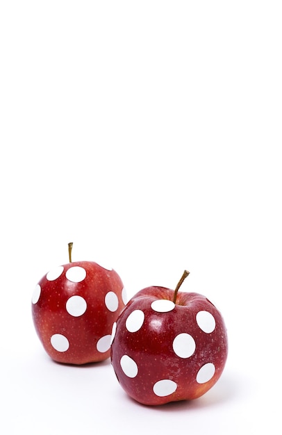 Red apples with white polka dots