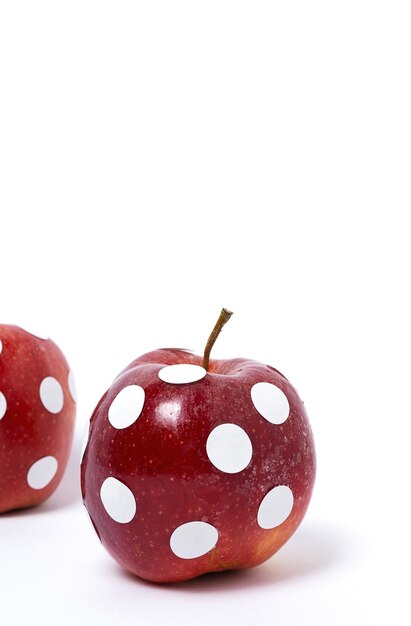 Red apples with white polka dots