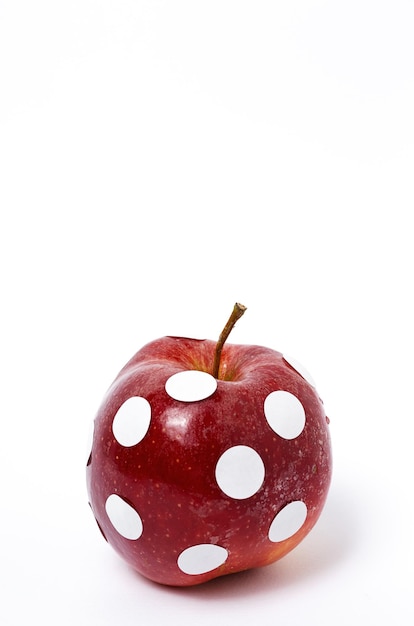 Red apples with white polka dots