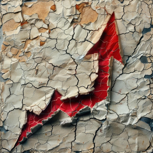 Red Arrow on Cracked Surface