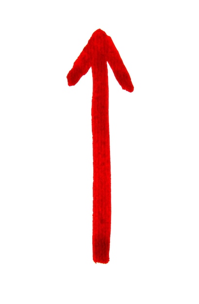 Red arrow isolated on white background