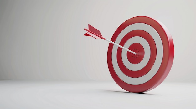 Photo a red arrow pointing to the right of a target with a arrow pointing to the right