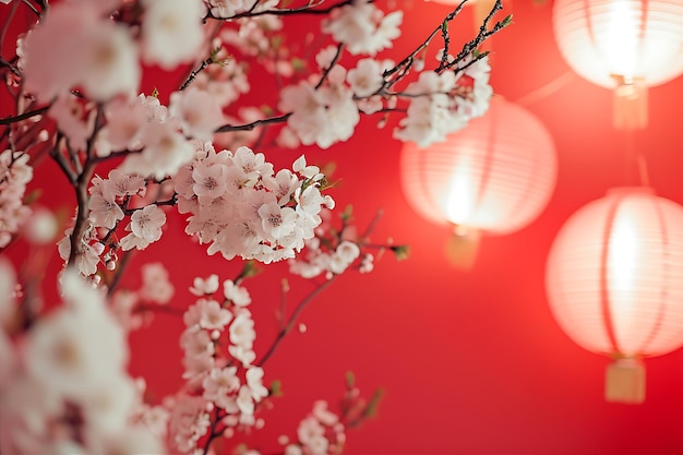 Red Background Chinese New Year Frame