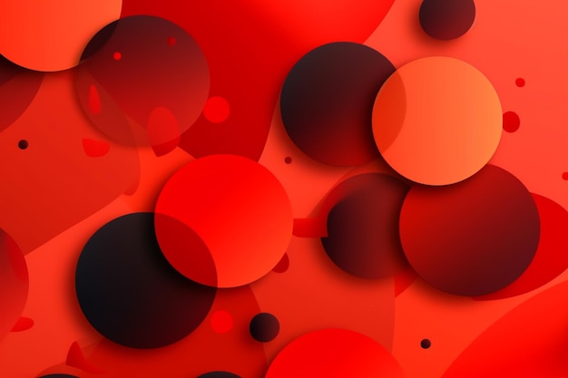 A red background with black circles and the word love on it.