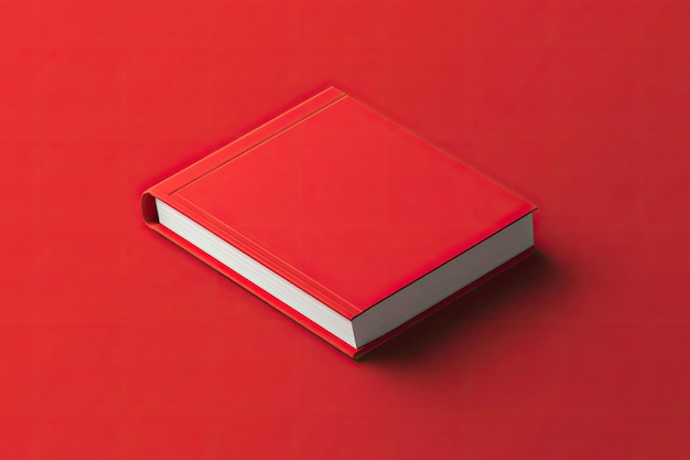 Photo red background with isometric book