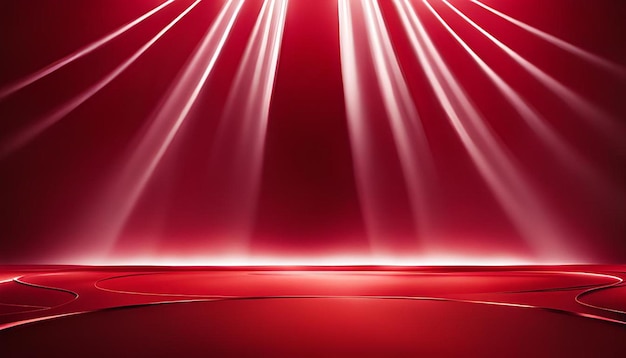 Red background with a light rays