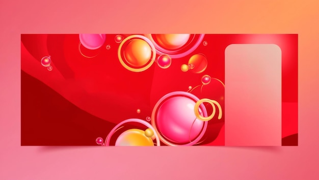 Photo a red background with many colorful circles