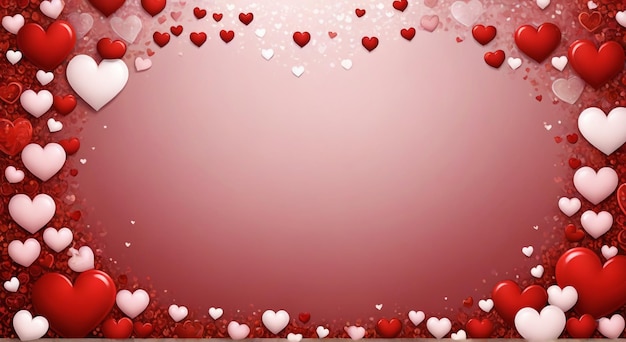 a red background with many hearts and a red background