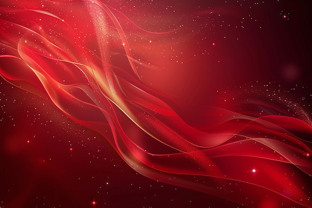 a red background with a red and gold swirl