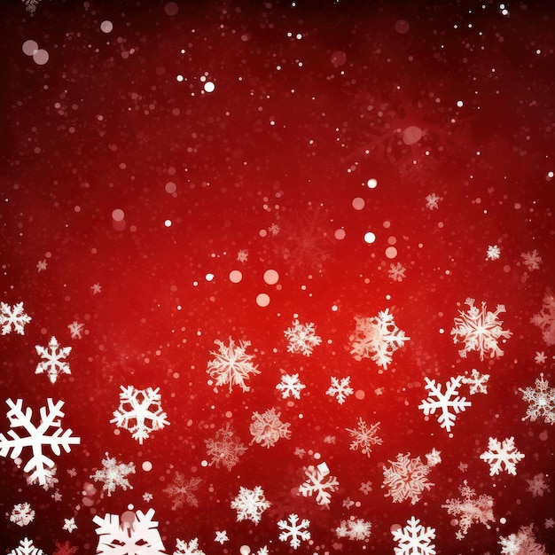 Red background with snowflakes Illustration AI GenerativexA