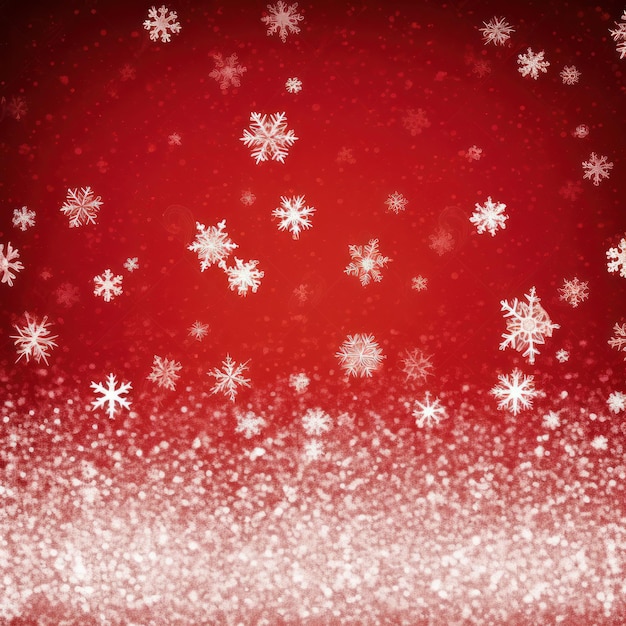 Red background with snowflakes Illustration AI GenerativexA