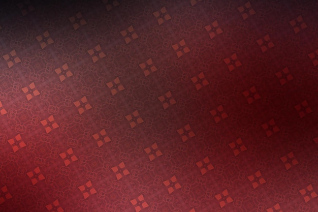 Red background with some squares in it and a pattern in the center