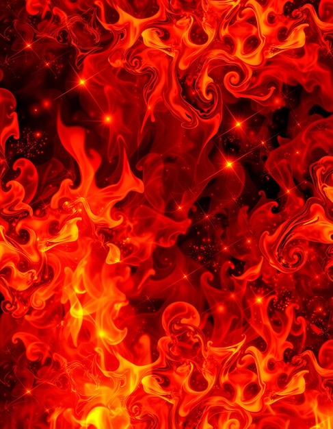 Photo a red background with the words fire and stars