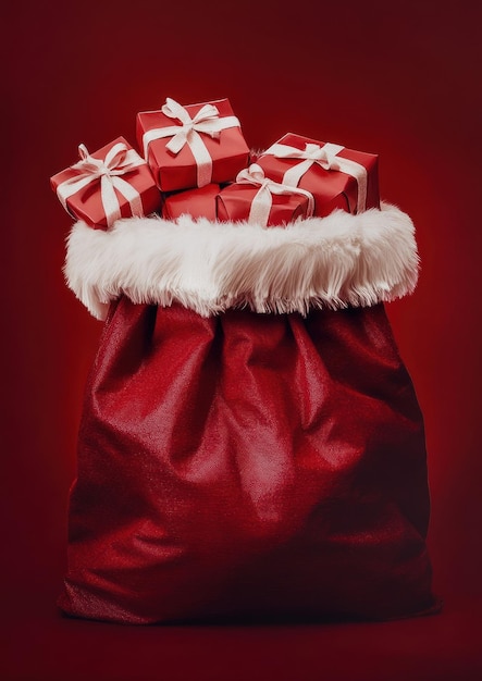 Photo red bag gifts background giving