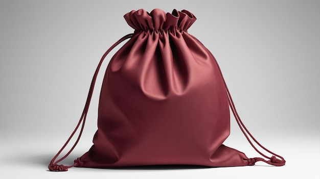 a red bag with a red bow on the front