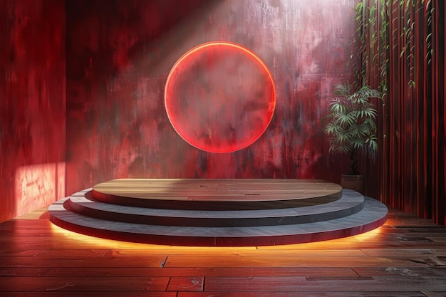 Red Ball on Stage