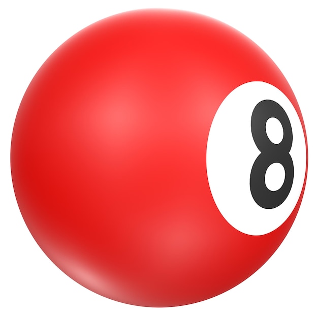 Photo a red ball with the number 8 on it