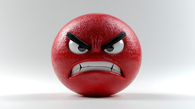 Photo a red ball with the word angry on it