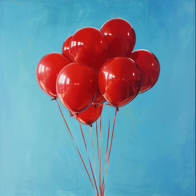 a red balloon with a bunch of red balloons in the middle of it