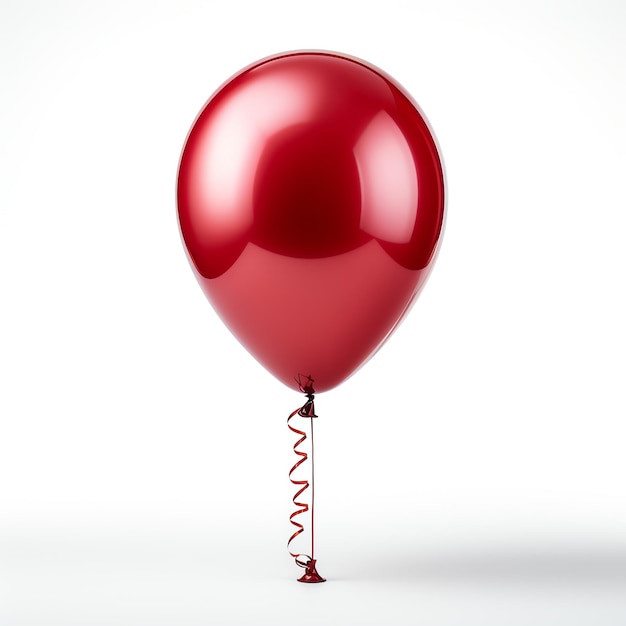 A red balloon with a ribbon