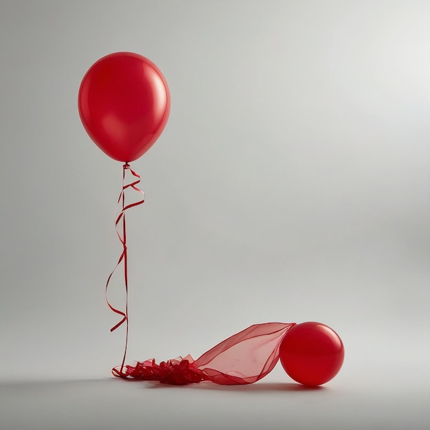 A red balloon with white background